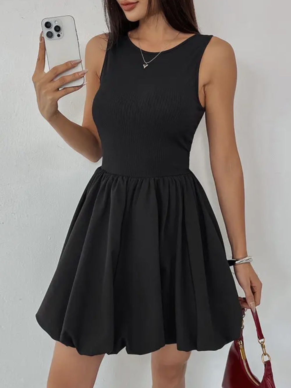 Classic Sleeveless Black Fit & Flare Dress